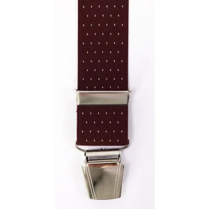Bretels 4 Sterke Clips | Bordo Wit Gestipt