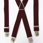Bretels 4 Sterke Clips | Bordo Wit Gestipt | www.pietkoopmans.nl