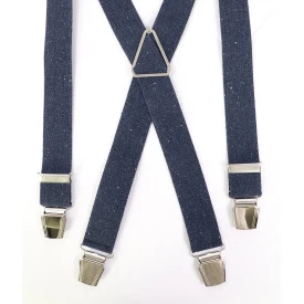 Bretels 4 Sterke Clips | Marine Tweed