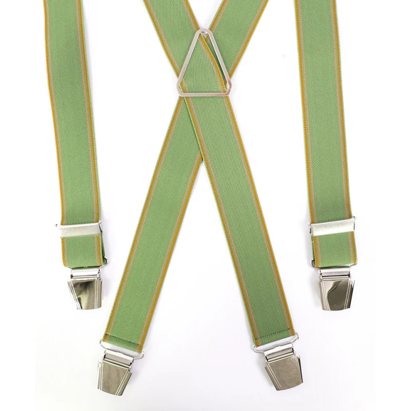 Bretels 4 Sterke Clips | Groen Oranje Streep | www.pietkoopmans.nl