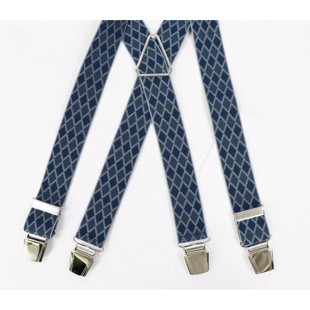 Bretels 4 Sterke Clips | Raf Blauw Geruit | www.pietkoopmans.nl