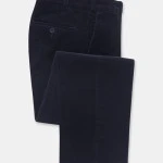Katoenen Brede Rib Broek | Marine
