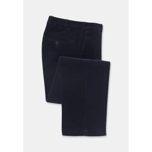 Katoenen Brede Rib Broek | Marine