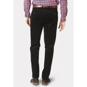 Katoenen Brede Rib Broek | Zwart