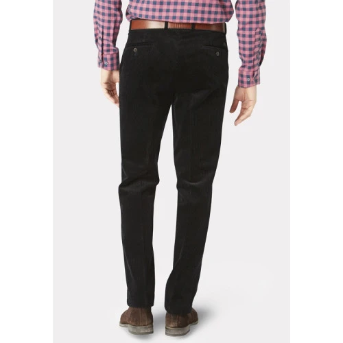 Katoenen Brede Rib Broek | Zwart 
