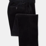 Katoenen Brede Rib Broek | Zwart 