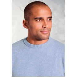Brook Taverner Lamswol Trui Ronde Hals | Lichtblauw