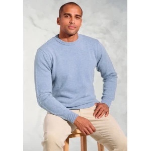Brook Taverner Lamswol Trui Ronde Hals | Lichtblauw