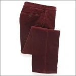 Katoenen Brede Rib Broek | Bordeaux