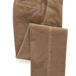 Katoenen Brede Rib Broek | Camel