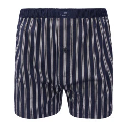 Bugatti American Boxershort | Navy Camel Gestreept