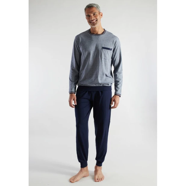 Bugatti Heren Pyjama | Jeans Print | www.pietkoopmans.nl