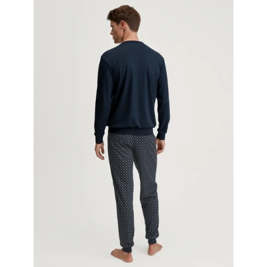 Götzburg Pyjama Tricot | Donkerblauw Gestreept | www.pietkoopmans.nl