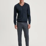 Götzburg Pyjama Tricot | Donkerblauw Gestreept | www.pietkoopmans.nl