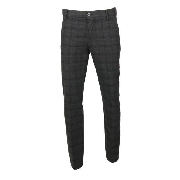 Club of Comfort Chino Broek | Grijs Geruit | www.pietkoopmans.nl