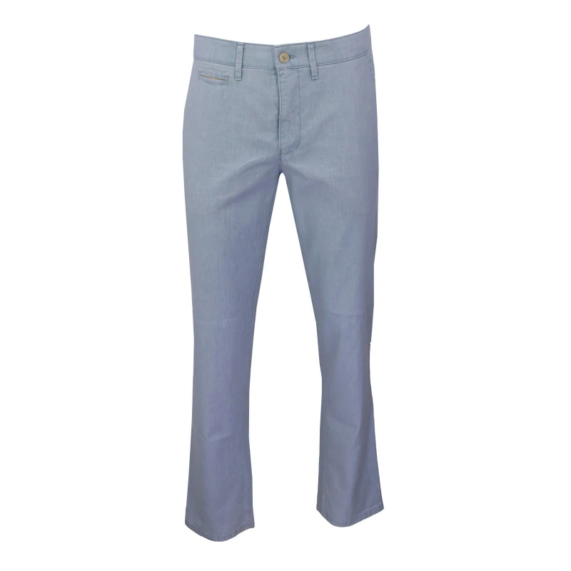Club of Comfort Chino Broek | Linnen Blauw | www.pietkoopmans.nl