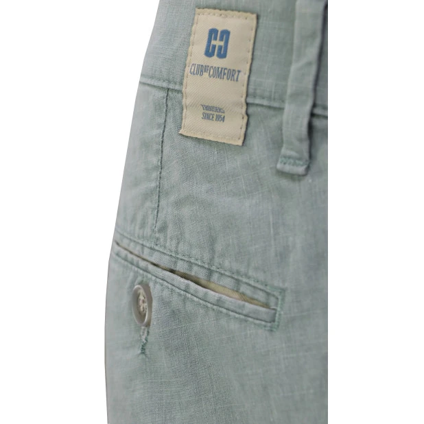 Club of Comfort Chino Broek | Linnen Mint | www.pietkoopmans.nl