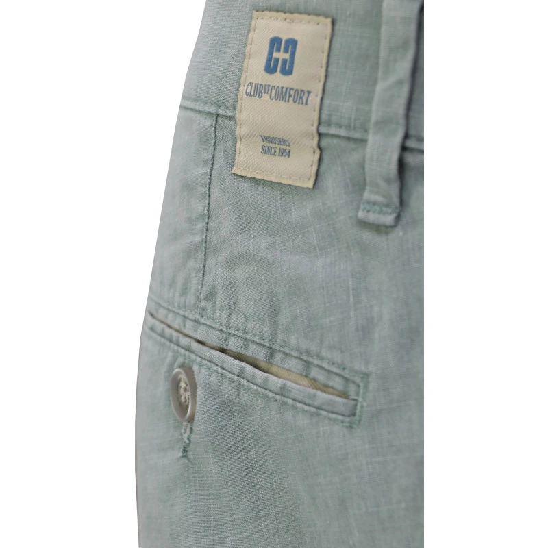 Club of Comfort Chino Broek | Linnen Mint | www.pietkoopmans.nl