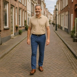 Club of Comfort Chino Broek | Indigo Print