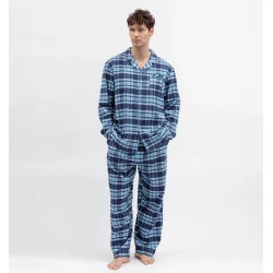 Cyberjammies Herenpyjama Flanel | Blauw Geruit