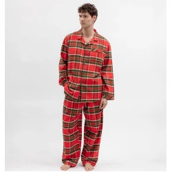 Cyberjammies Herenpyjama Flanel | Rood Geruit