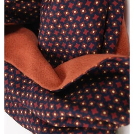 Dante Zijde Cashmere Sjaal | Brique Marine Print