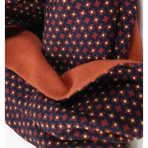 Dante Zijde Cashmere Sjaal | Brique Marine Print