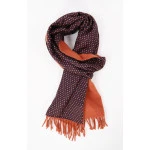 Dante Zijde Cashmere Sjaal | Brique Marine Print | www.pietkoopmans.nl