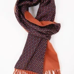 Dante Zijde Cashmere Sjaal | Brique Marine Print | www.pietkoopmans.nl