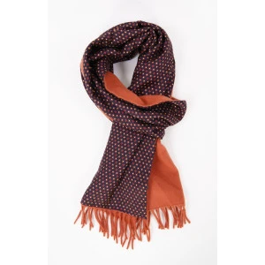 Dante Zijde Cashmere Sjaal | Brique Marine Print