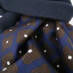 Foulard Zijde Wol Shawl | Bruin Blauw Retro Print | www.pietkoopmans.nl