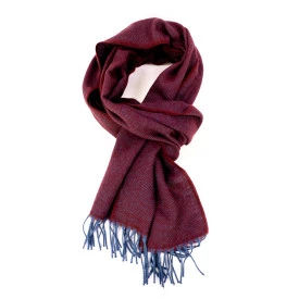 Dante Shawl Wol Geweven | Bordeaux Blauw