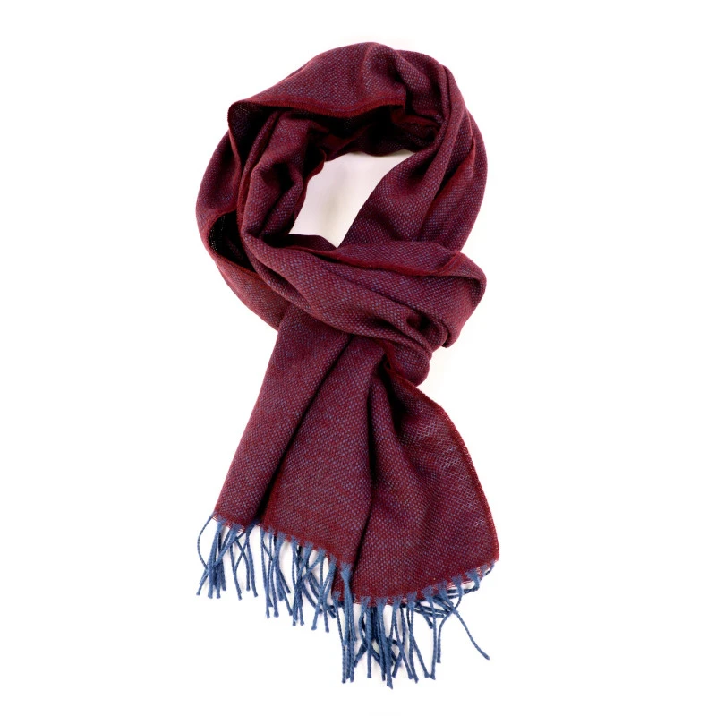 Dante Shawl Wol Geweven | Bordeaux Blauw | www.pietkoopmans.nl