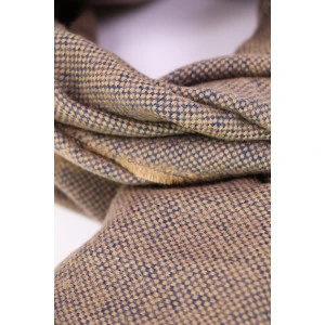 Dante Shawl Wol Geweven | Beige Blauw