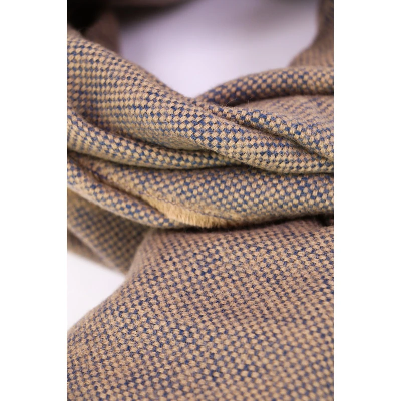 Dante Shawl Wol Geweven | Beige Blauw | www.pietkoopmans.nl