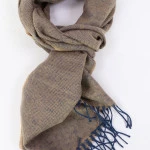 Dante Shawl Wol Geweven | Beige Blauw | www.pietkoopmans.nl