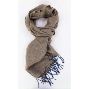 Dante Shawl Wol Geweven | Beige Blauw