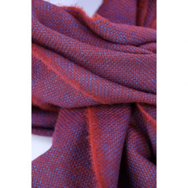 Dante Shawl Wol Geweven | Rood Kobalt