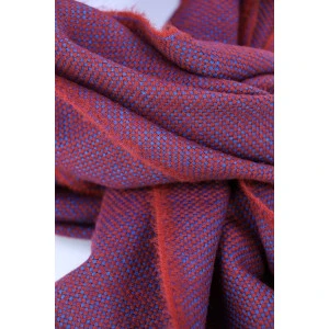 Dante Shawl Wol Geweven | Rood Kobalt