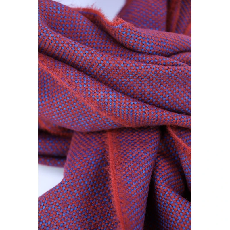 Dante Shawl Wol Geweven | Rood Kobalt | www.pietkoopmans.nl