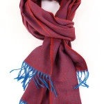 Dante Shawl Wol Geweven | Rood Kobalt | www.pietkoopmans.nl