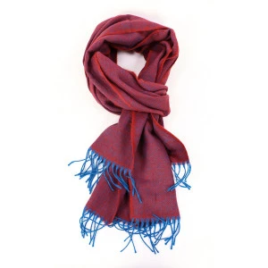 Dante Shawl Wol Geweven | Rood Kobalt
