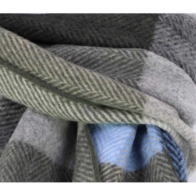 Dante Shawl Wol Kasjmier Geweven | Olijf Blauw | www.pietkoopmans.nl