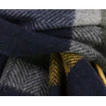 Dante Shawl Wol Kasjmier Geweven | Geel Marine | www.pietkoopmans.nl