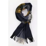 Dante Shawl Wol Kasjmier Geweven | Geel Marine | www.pietkoopmans.nl