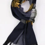Dante Shawl Wol Kasjmier Geweven | Geel Marine | www.pietkoopmans.nl