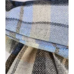 Dante Shawl Kasjmier | Beige Blauw Geruit | www.pietkoopmans.nl