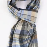 Dante Shawl Kasjmier | Beige Blauw Geruit | www.pietkoopmans.nl