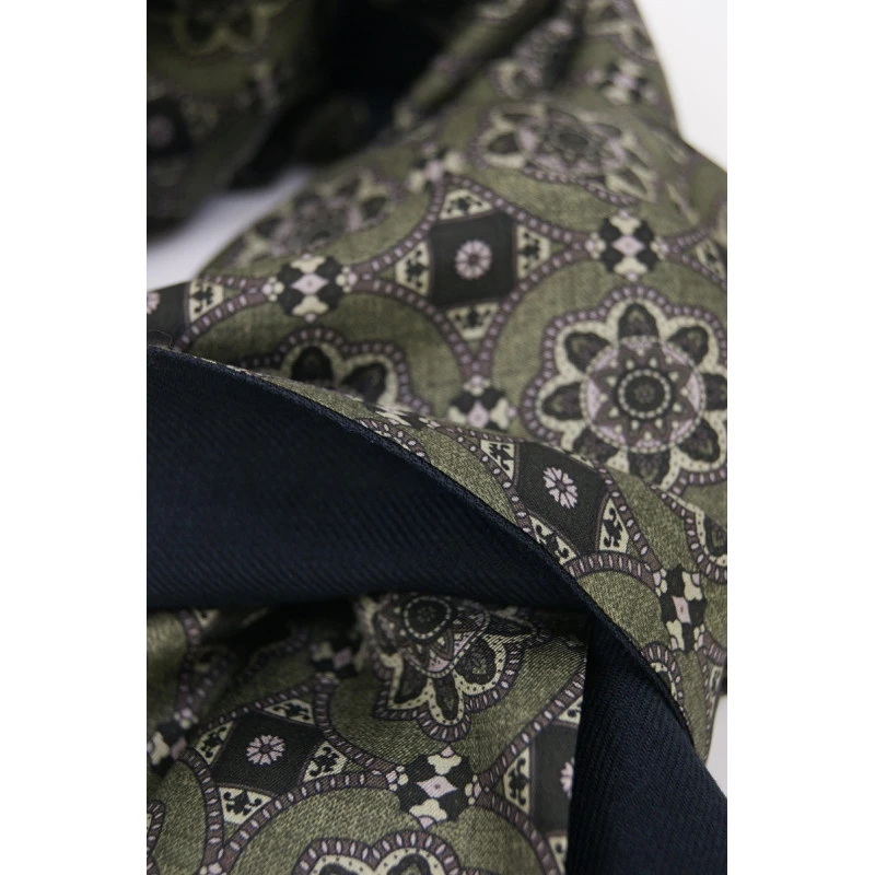 Dante Foulard Shawl | Groen Taupe Geprint | www.pietkoopmans.nl