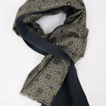 Dante Foulard Shawl | Groen Taupe Geprint | www.pietkoopmans.nl